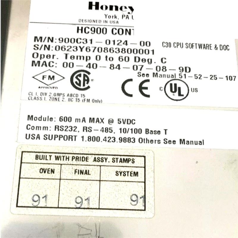 Honeywell 900C31-0124-00 Controller DCS System Module